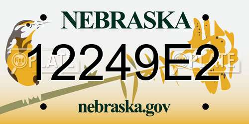 12249E2 Nebraska License Plate