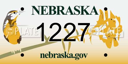 1227 Nebraska License Plate