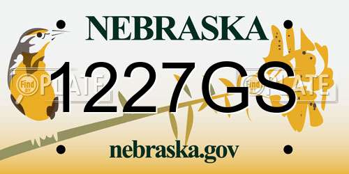 1227GS Nebraska License Plate