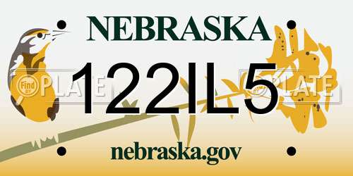 122IL5 Nebraska License Plate