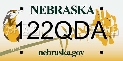 122QDA Nebraska License Plate