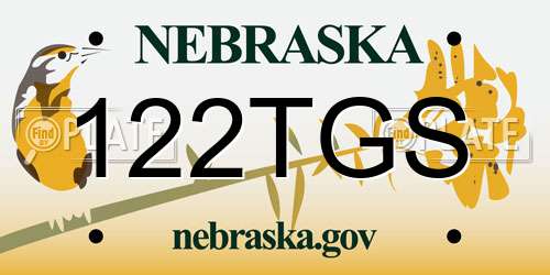 122TGS Nebraska License Plate