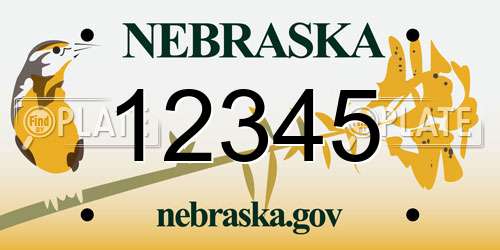 12345 Nebraska License Plate