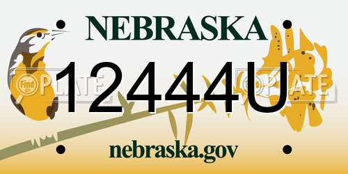 12444U Nebraska License Plate