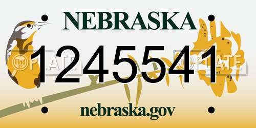 1245541 Nebraska License Plate