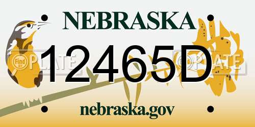 12465D Nebraska License Plate