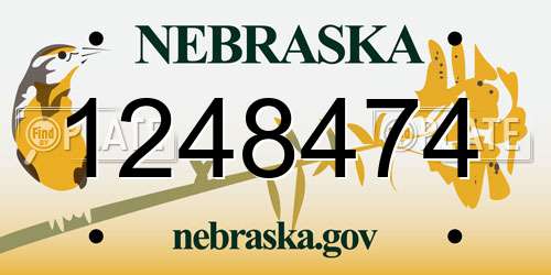 1248474 Nebraska License Plate