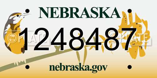 1248487 Nebraska License Plate