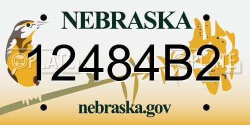 12484B2 Nebraska License Plate