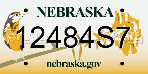 12484S7 Nebraska License Plate