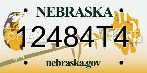 12484T4 Nebraska License Plate