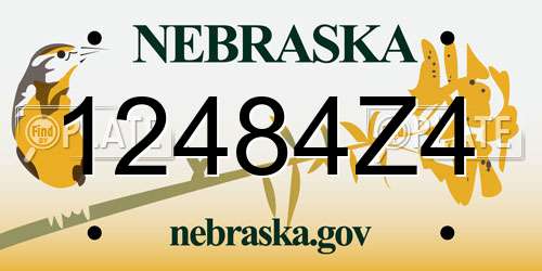 12484Z4 Nebraska License Plate