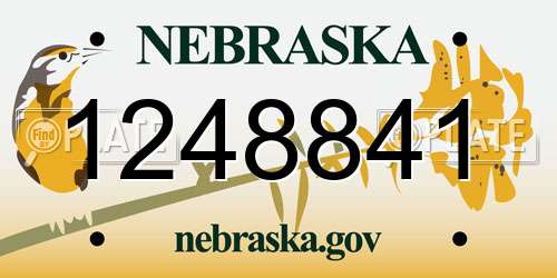 1248841 Nebraska License Plate