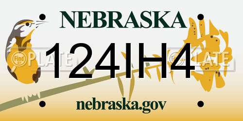 124IH4 Nebraska License Plate