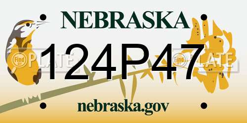 124P47 Nebraska License Plate