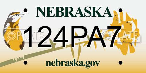 124PA7 Nebraska License Plate