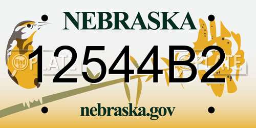 12544B2 Nebraska License Plate