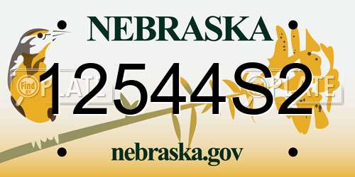 12544S2 Nebraska License Plate