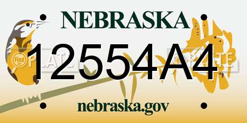 12554A4 Nebraska License Plate