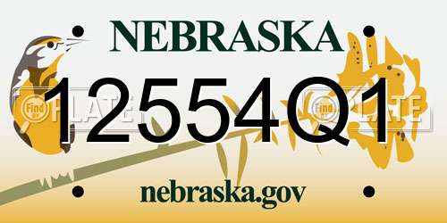 12554Q1 Nebraska License Plate