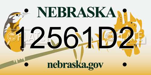 12561D2 Nebraska License Plate