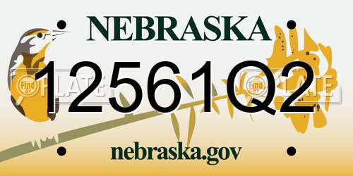 12561Q2 Nebraska License Plate