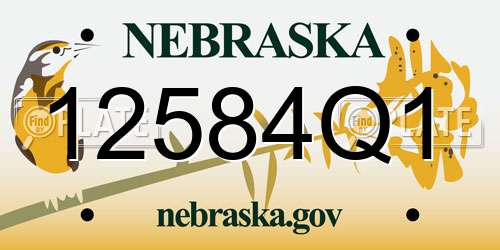 12584Q1 Nebraska License Plate