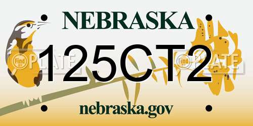 125CT2 Nebraska License Plate
