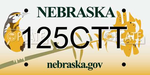 125CTT Nebraska License Plate