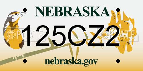 125CZ2 Nebraska License Plate