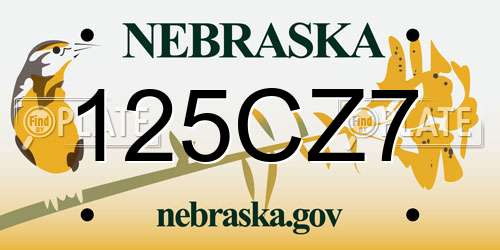 125CZ7 Nebraska License Plate