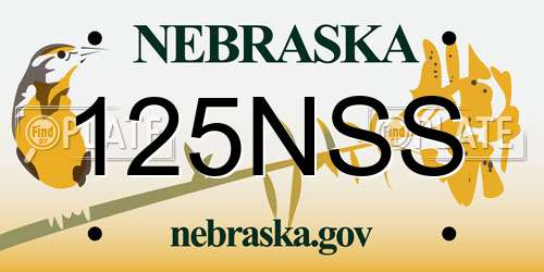 125NSS Nebraska License Plate