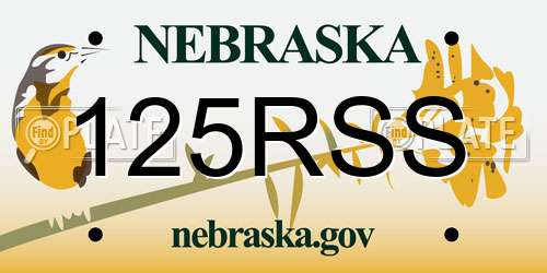 125RSS Nebraska License Plate