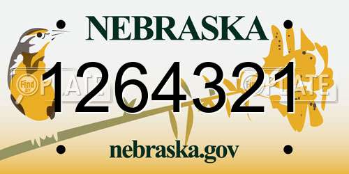 1264321 Nebraska License Plate
