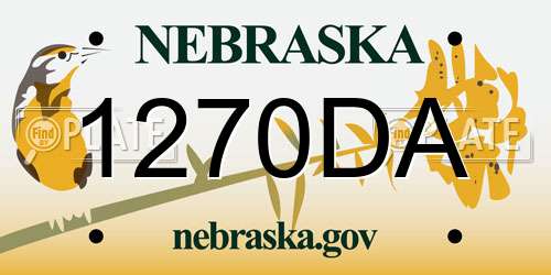 1270DA Nebraska License Plate