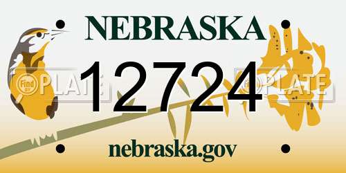 12724 Nebraska License Plate