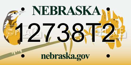 12738T2 Nebraska License Plate