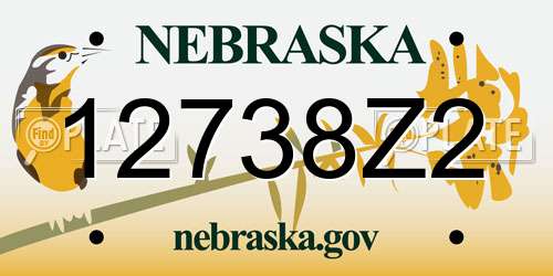 12738Z2 Nebraska License Plate