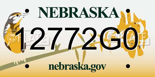 12772G0 Nebraska License Plate