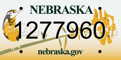 1277960 Nebraska License Plate