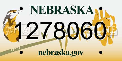 1278060 Nebraska License Plate