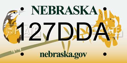 127DDA Nebraska License Plate