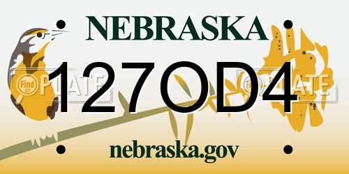 127OD4 Nebraska License Plate