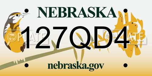 127QD4 Nebraska License Plate