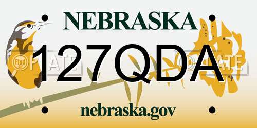 127QDA Nebraska License Plate