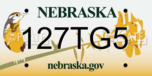 127TG5 Nebraska License Plate