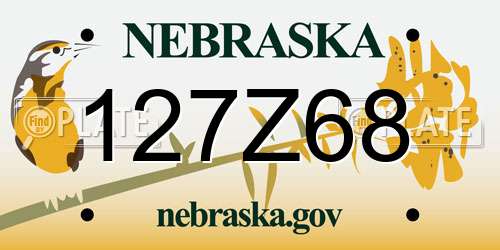 127Z68 Nebraska License Plate
