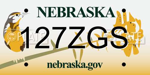 127ZGS Nebraska License Plate