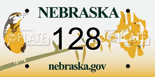128 Nebraska License Plate