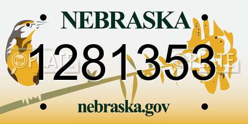 1281353 Nebraska License Plate